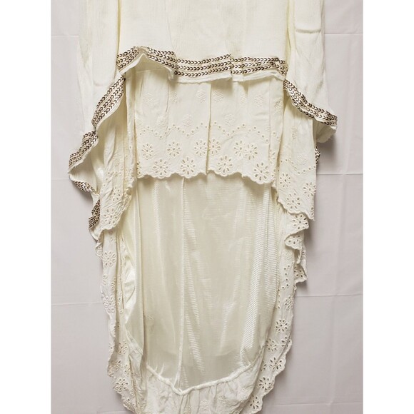 Handmade Cream High-Low Skirt Western Boho Lace Pattern Unbranded Women's PO Exc - Picture 2 of 12